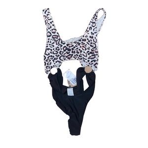 Leopard Print Cutout Monokini Swimsuit